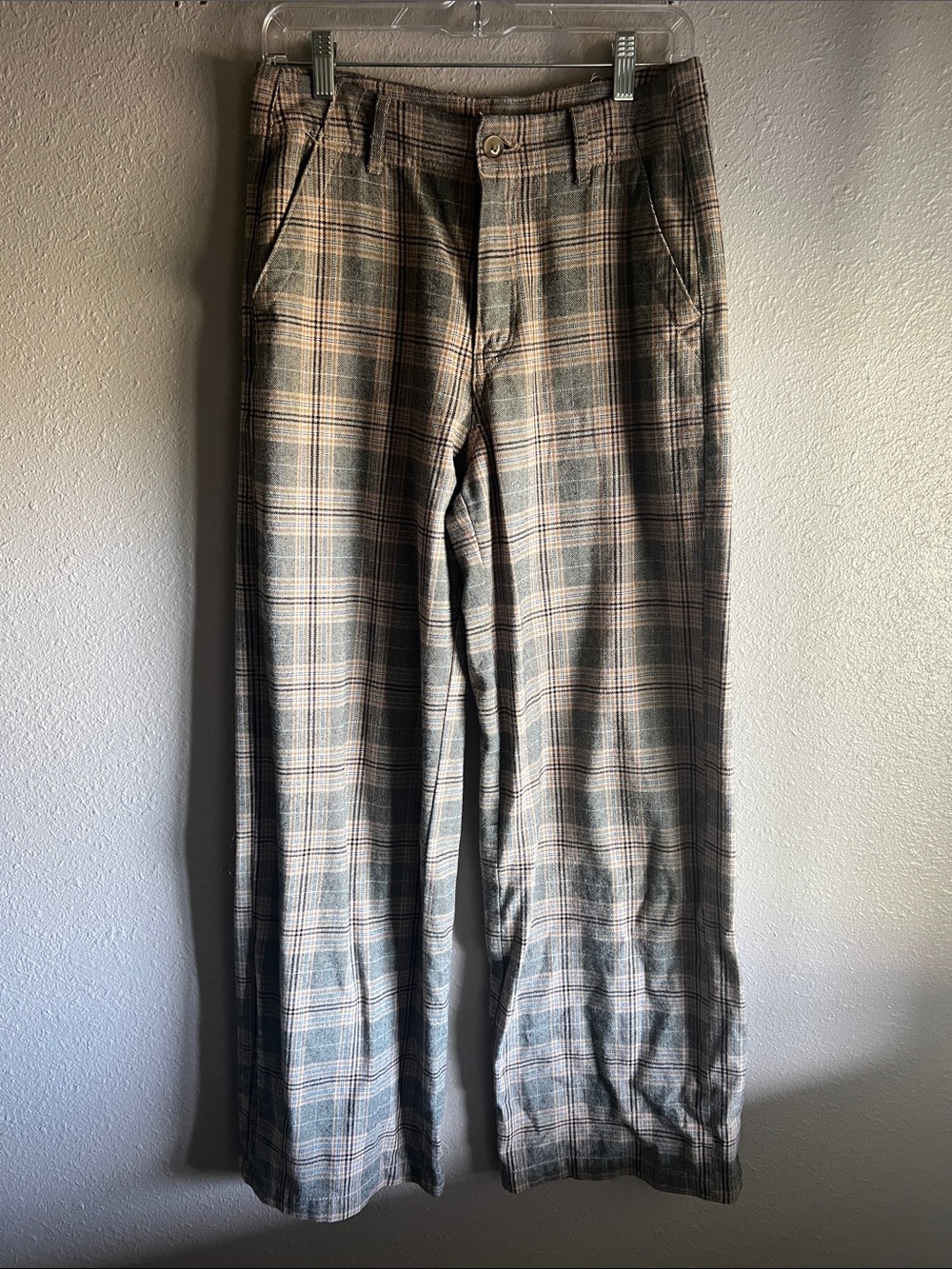 American Eagle Outfitters Plaid Wide-Leg Trousers